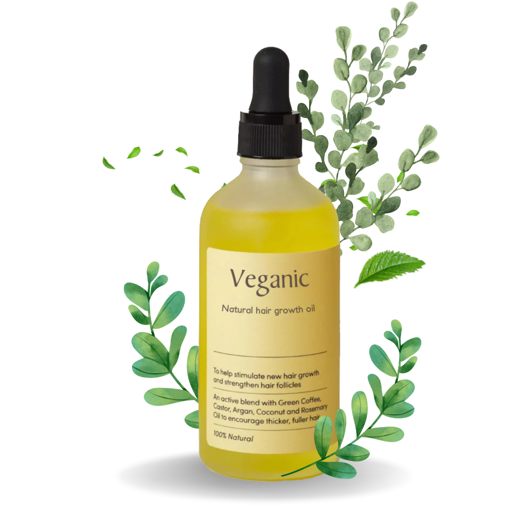 veganic hair oil leaf photo