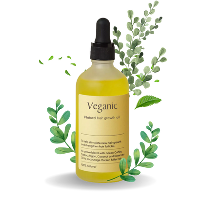 veganic hair oil leaf photo