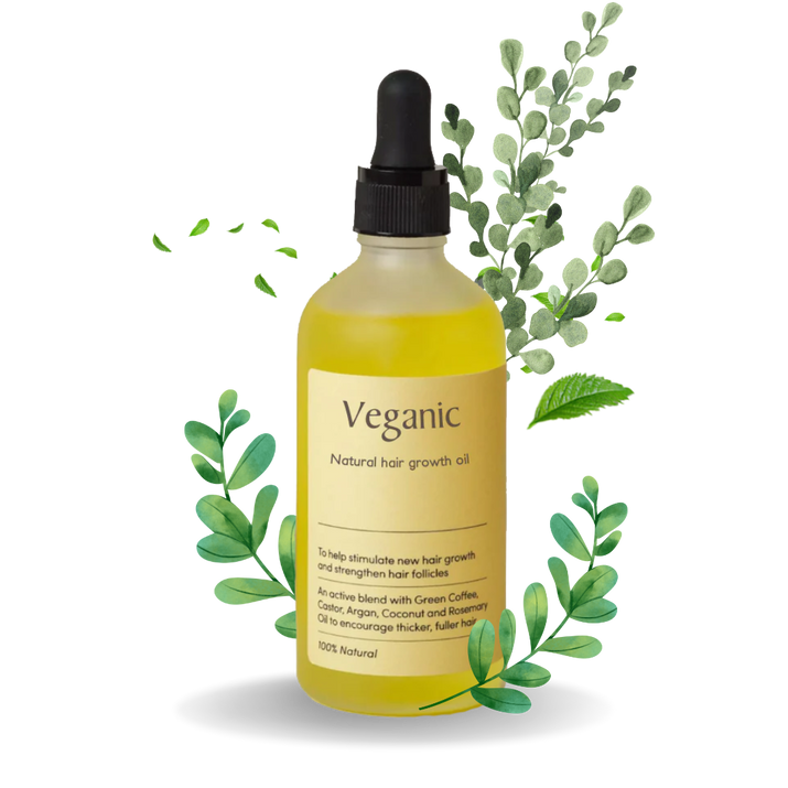 veganic hair oil leaf photo